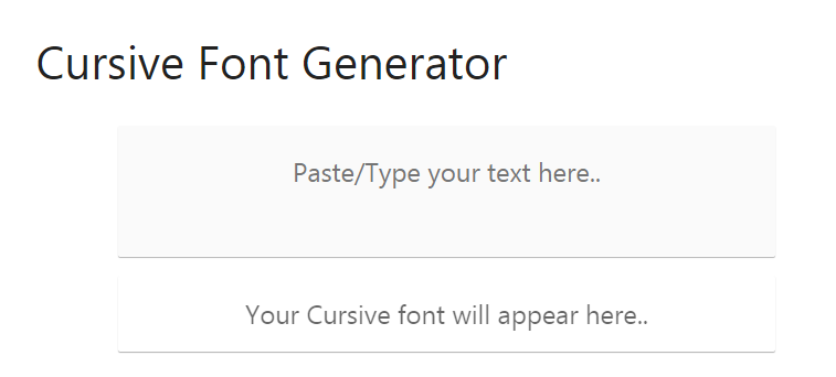 Cursive Font Generator