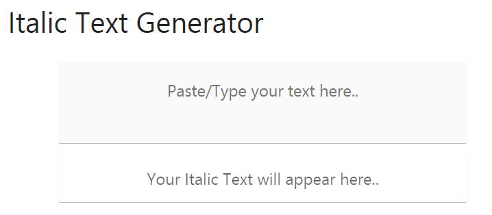 Italic Text Generator