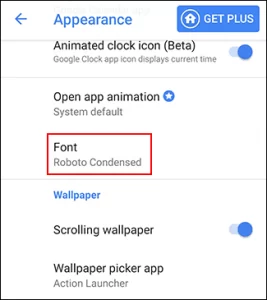 Android Fonts Action Launcher Appearance Menu