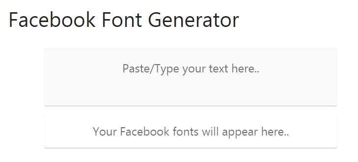 Facebook Font Generator