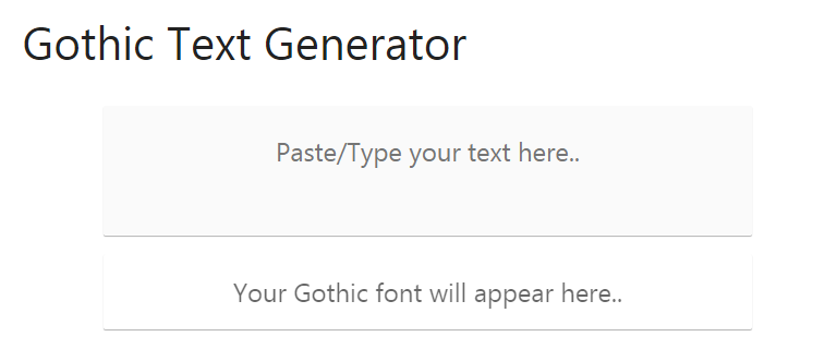 Gothic Text Generator