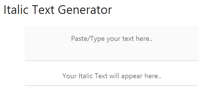 Italic Generator - Font Bots